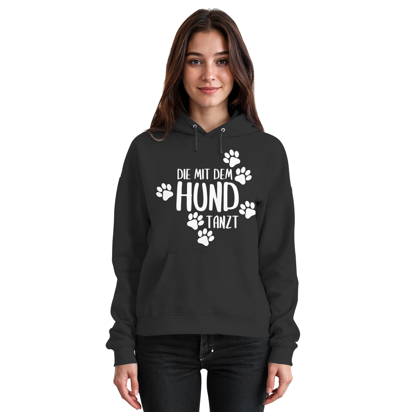Premium Pfotenpoesie Hoodie Die mit dem Hund Tanzt