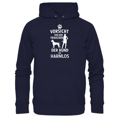 Vorsicht vor dem Frauchen der Hund ist harmlos Premium  Hoodie