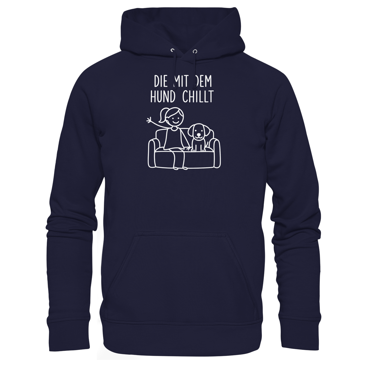 Premium Pfotenpoesie Hoodie Die Mit Dem Hund Chillt