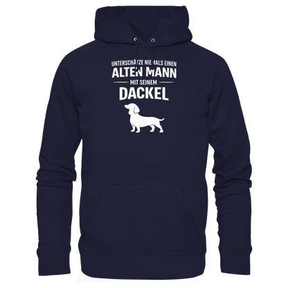Unterschätze niemals einen Alten Mann mit seinem Dackel Premium Herren Hoodie
