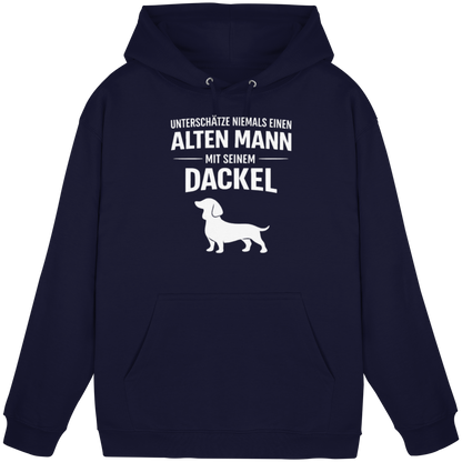Unterschätze niemals einen Alten Mann mit seinem Dackel Premium Herren Hoodie