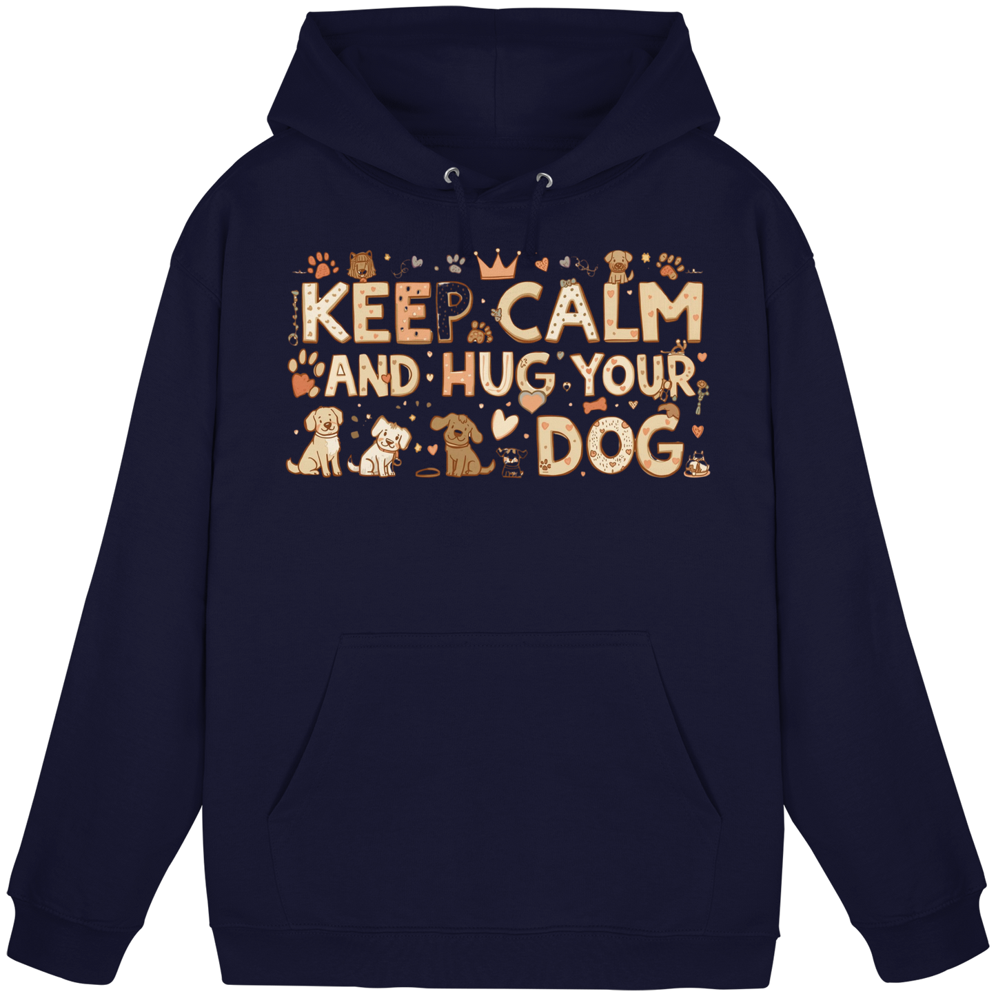 Premium Pfotenpoesie Hoodie Keep Calm And Hug Your Dog