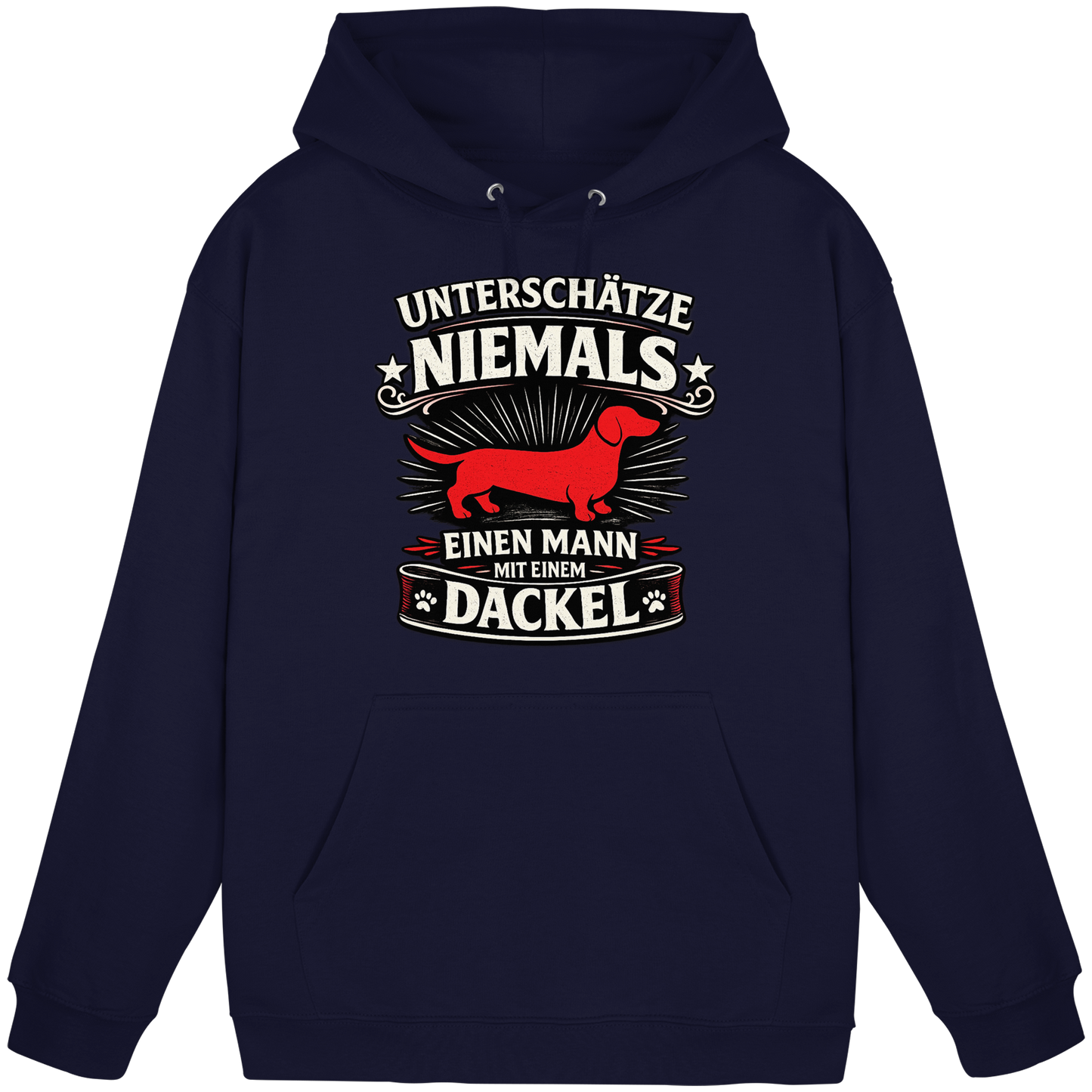 Unterschätze niemals einen Mann mit einem Dackel Premium Herren Hoodie
