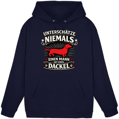 Unterschätze niemals einen Mann mit einem Dackel Premium Herren Hoodie