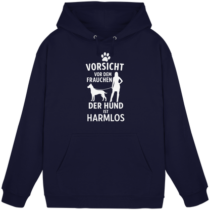 Vorsicht vor dem Frauchen der Hund ist harmlos Premium  Hoodie