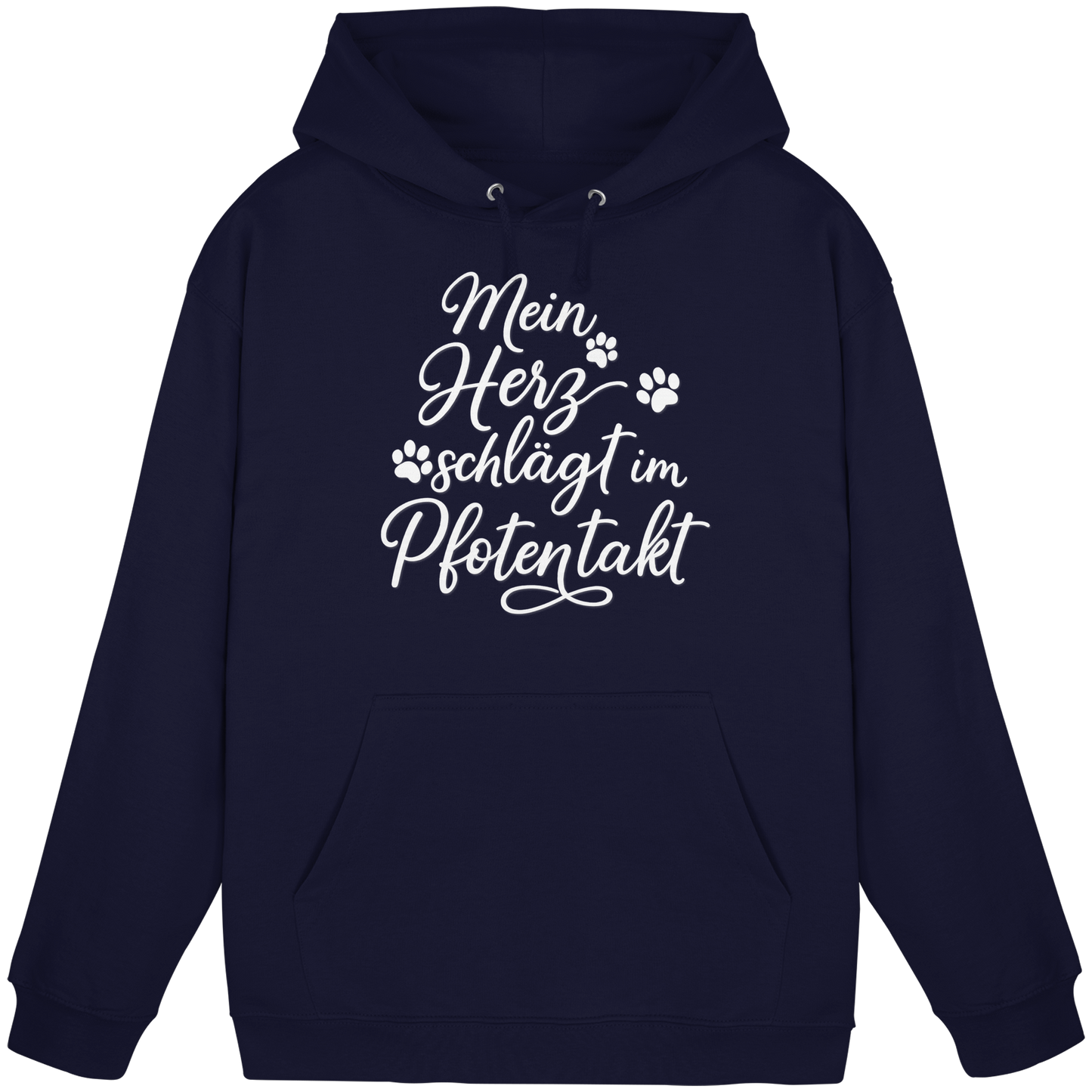 Premium Pfotenpoesie Unisex Hoodie Mein Herz Schlägt im Pfotentakt