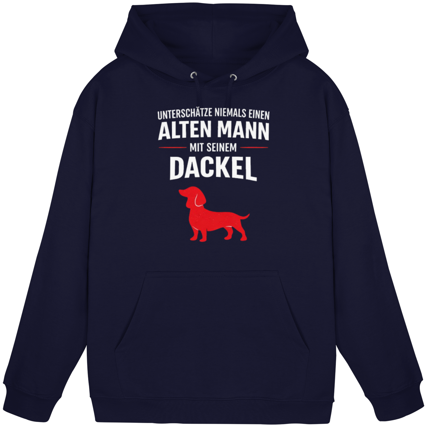 Premium Pfotenpoesie Hoodie Unterschätze niemals einen Alten Mann mit seinem Dackel