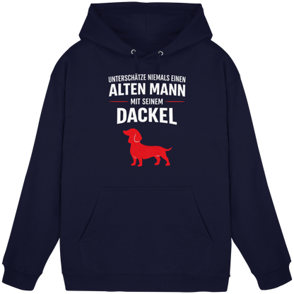 Unterschätze niemals einen Alten Mann mit seinem Dackel Premium Herren Hoodie