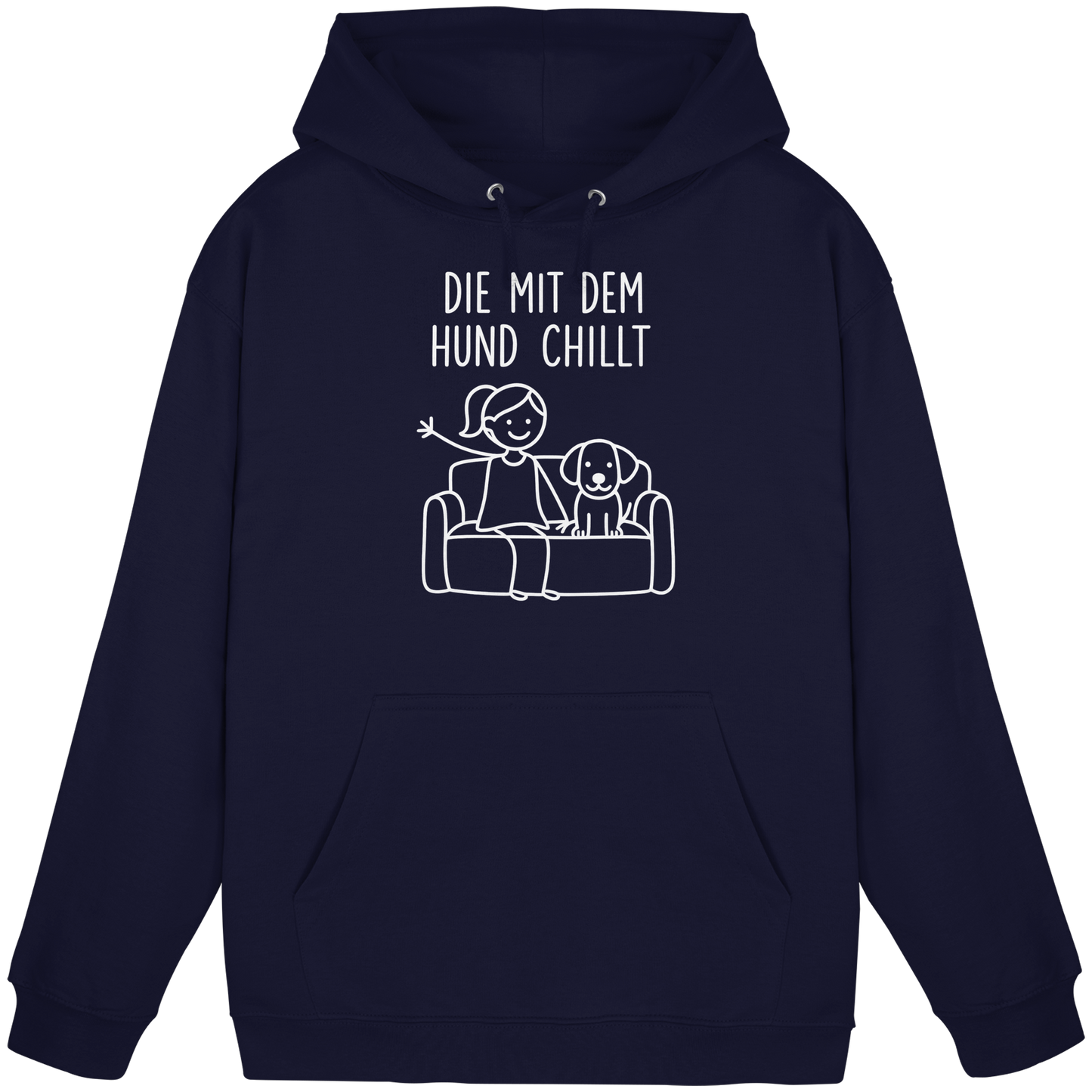 Premium Pfotenpoesie Hoodie Die Mit Dem Hund Chillt