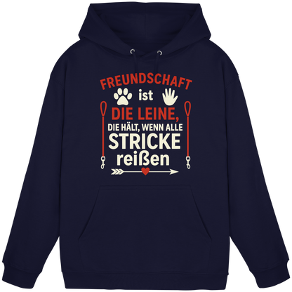 Freundschaft ist die Leine, die hält, wenn alle Stricke reißen Premium Unisex Hoodie