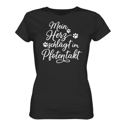 Mein Herz Schlägt im Pfotentakt Premium Damen Shirt Pfotenpoesie