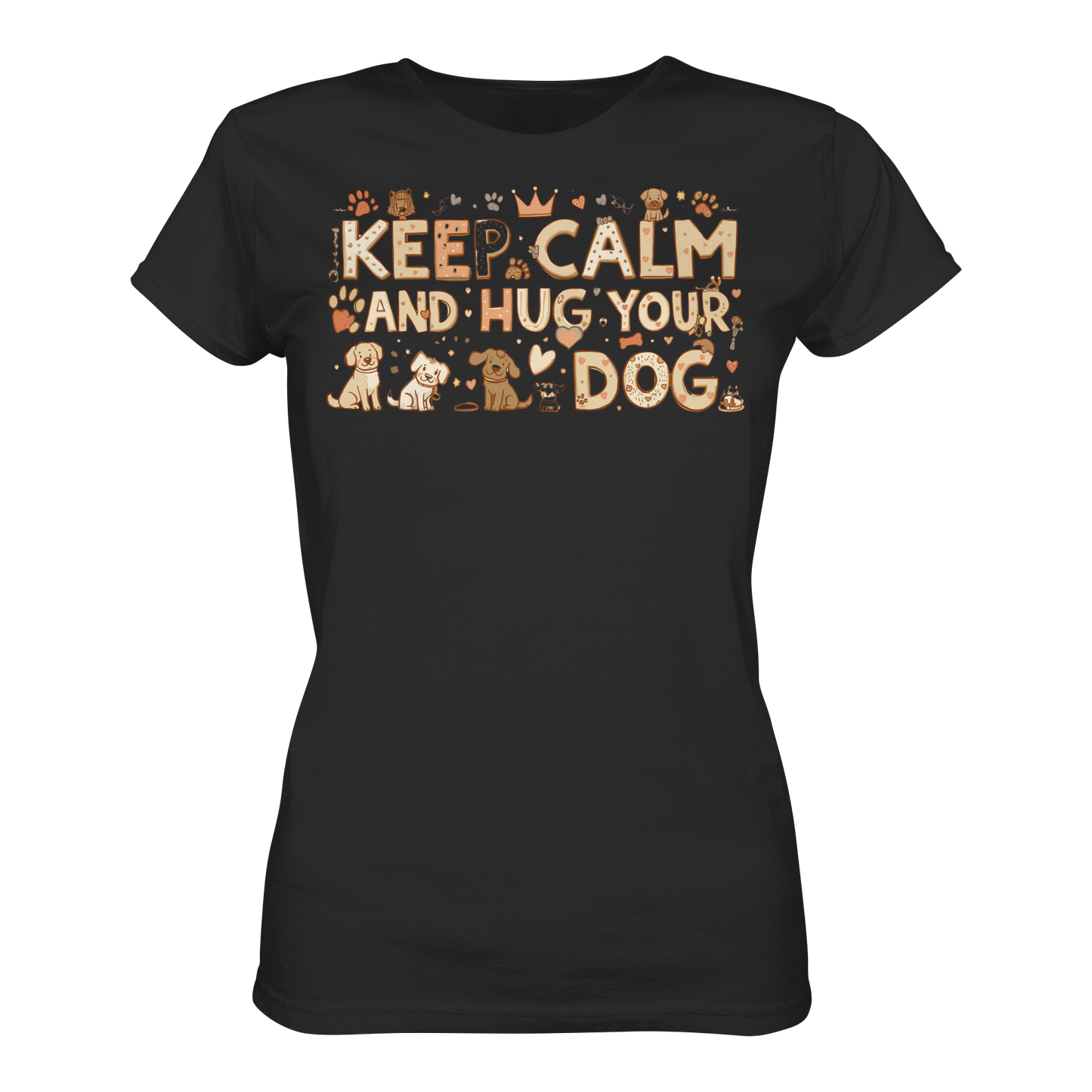 Premium Pfotenpoesie Shirt Keep Calm And Hug Your Dog