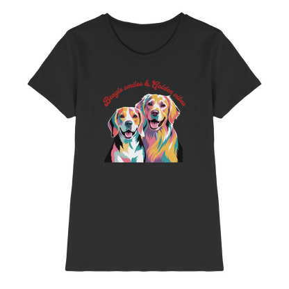 Beagle Smiles & Golden Vibes Premium Damen Shirt