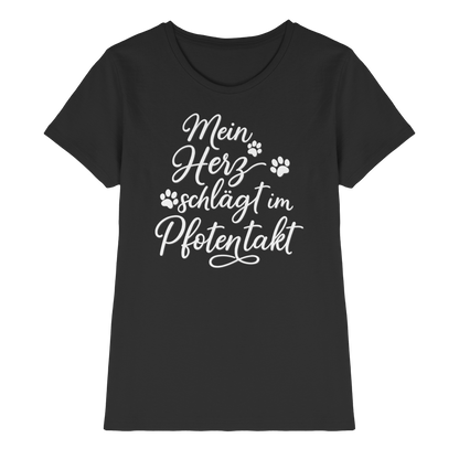 Mein Herz Schlägt im Pfotentakt Premium Damen Shirt Pfotenpoesie