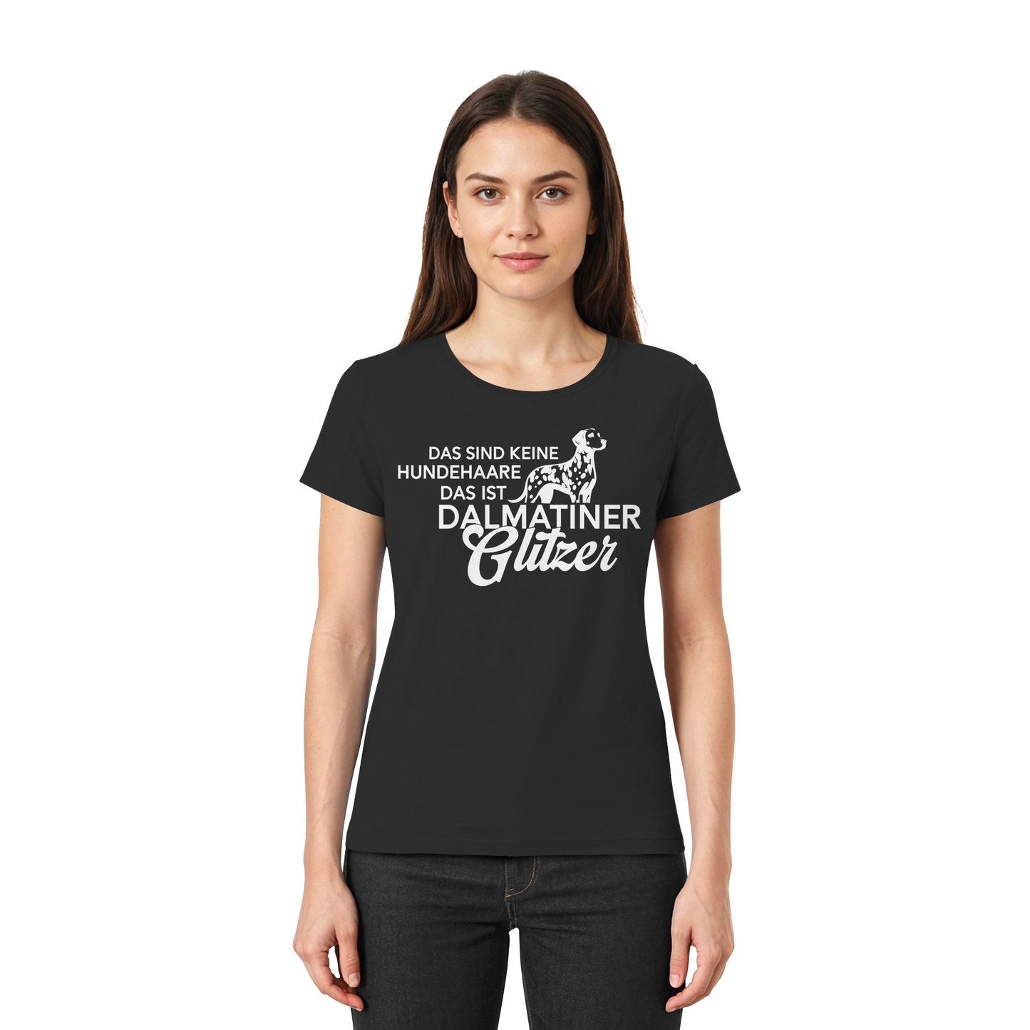 Premium Pfotenpoesie Shirt Dalmatiner Glitzer Damen