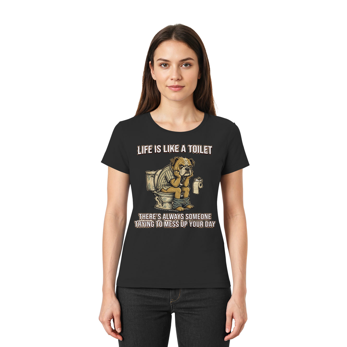 Premium Pfotenpoesie Shirt Life is Like a Toilet