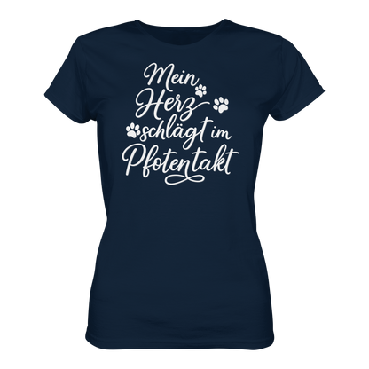 Mein Herz Schlägt im Pfotentakt Premium Damen Shirt Pfotenpoesie