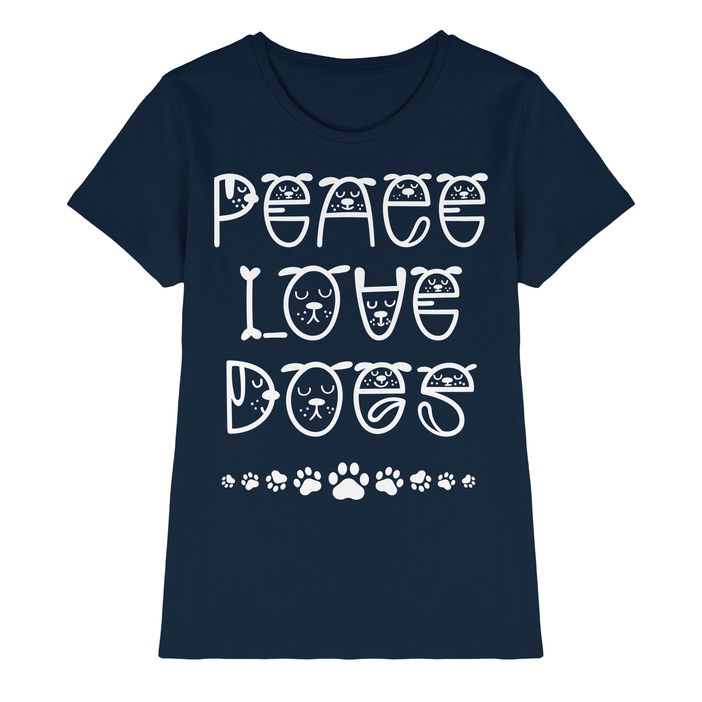 Premium Pfotenpoesie Shirt Peace Love Dogs