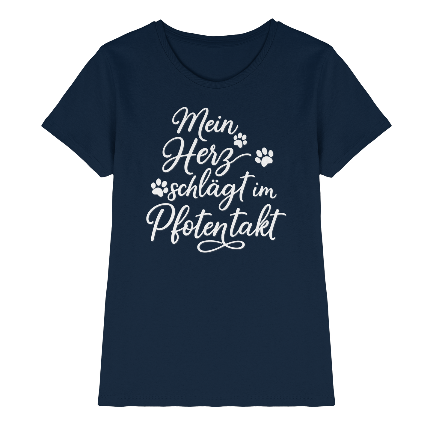 Premium Pfotenpoesie Shirt Mein Herz Schlägt im Pfotentakt