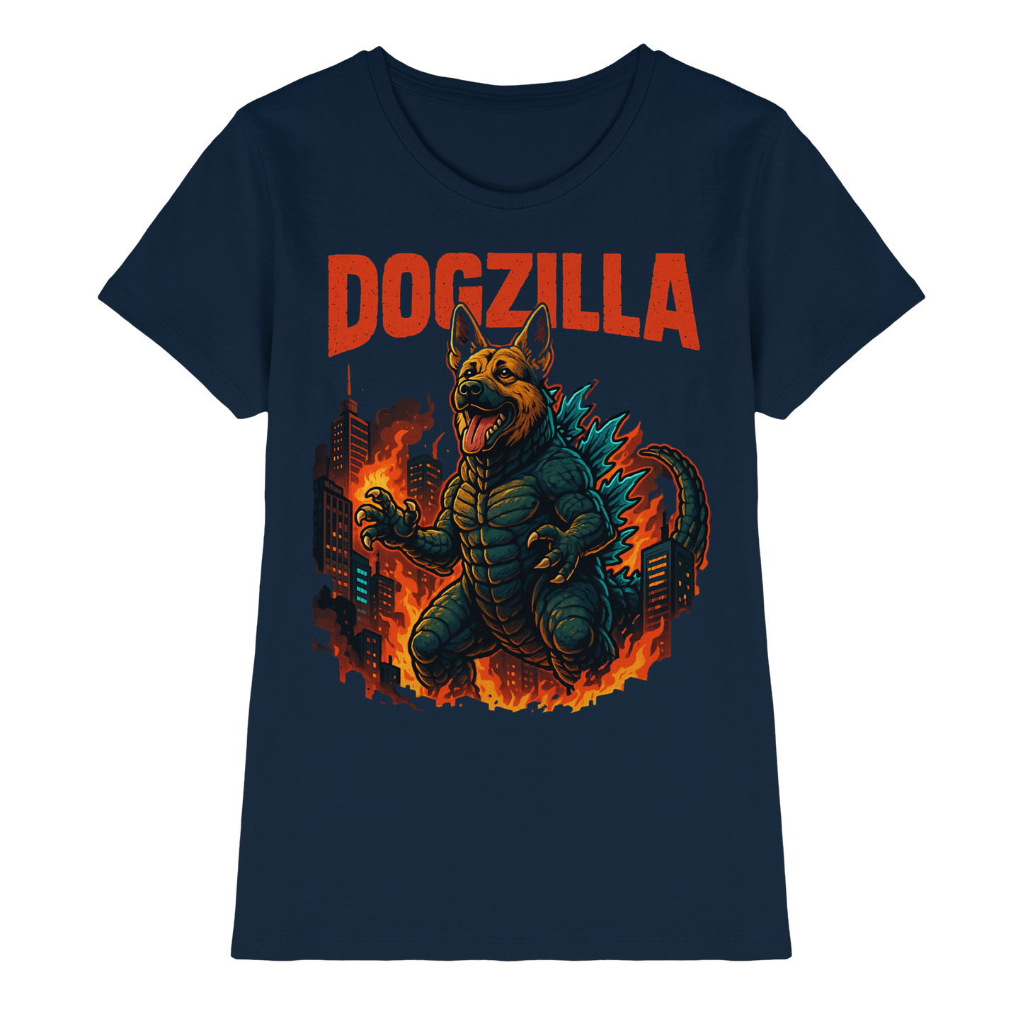 Premium Pfotenpoesie Shirt Dogzilla