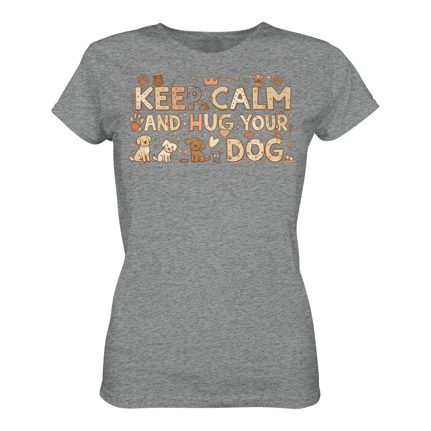 Premium Pfotenpoesie Shirt Keep Calm And Hug Your Dog