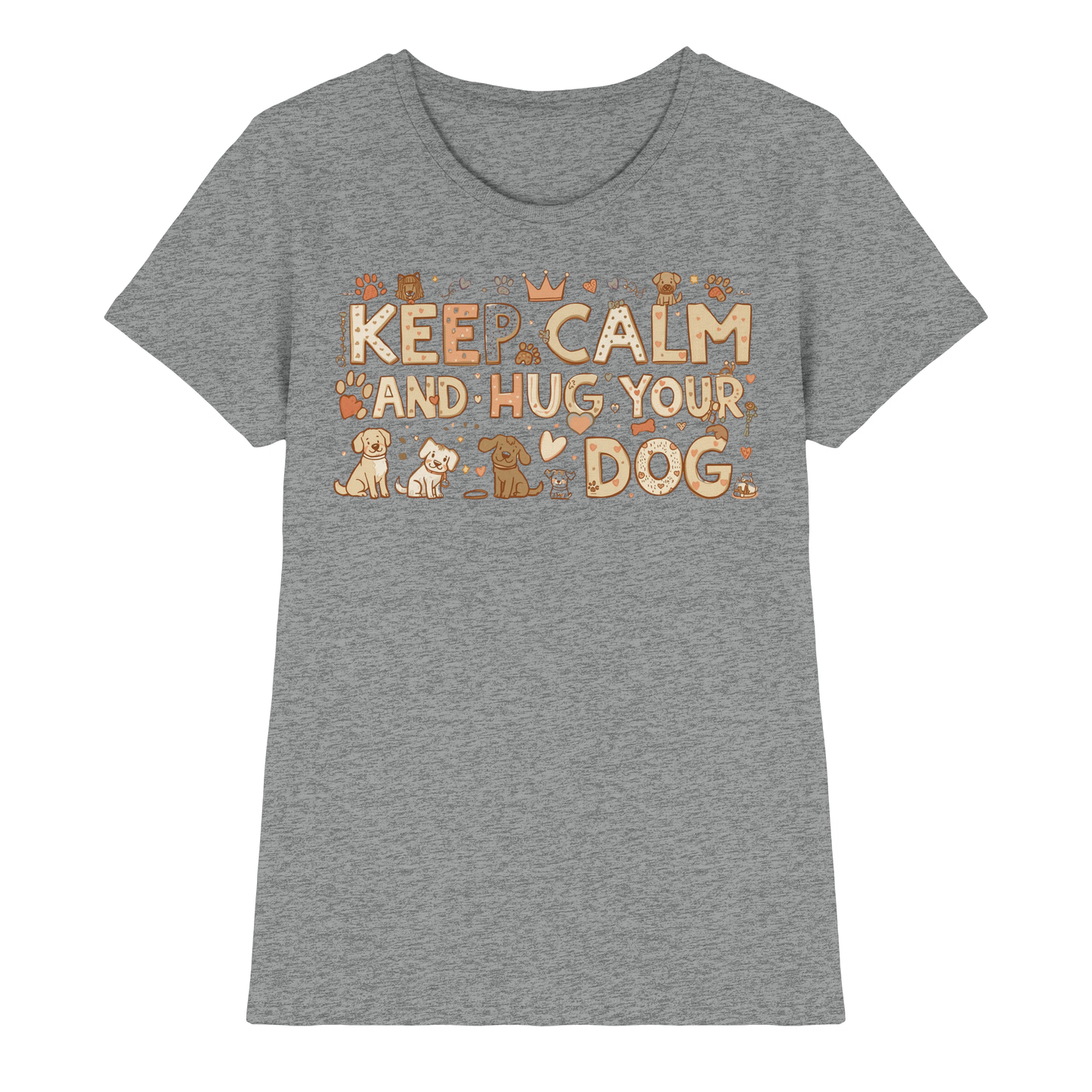 Premium Pfotenpoesie Shirt Keep Calm And Hug Your Dog