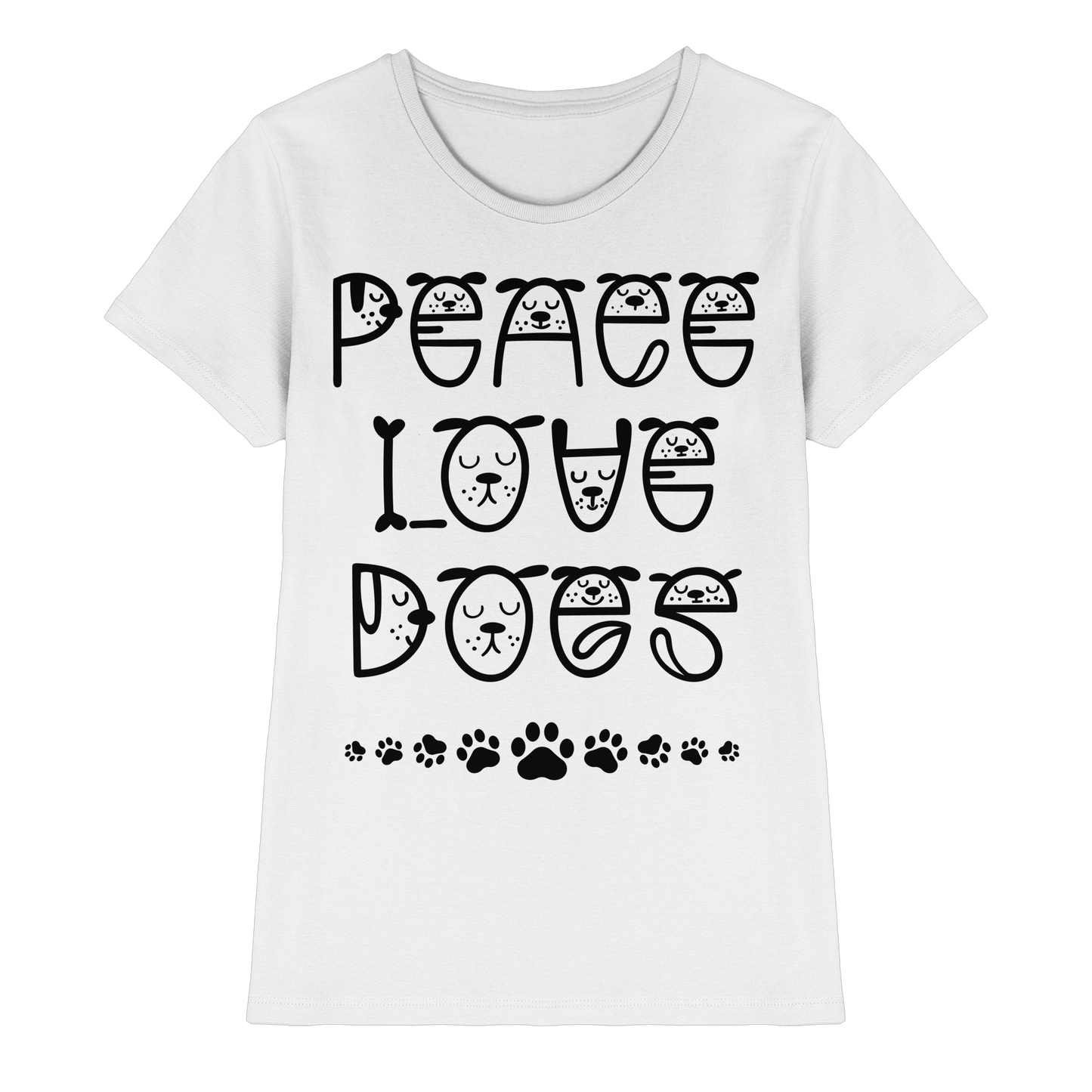 Premium Pfotenpoesie Shirt Peace Love Dogs