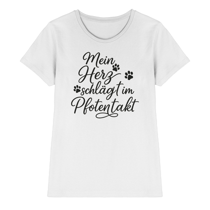 Mein Herz Schlägt im Pfotentakt Premium Damen Shirt Pfotenpoesie