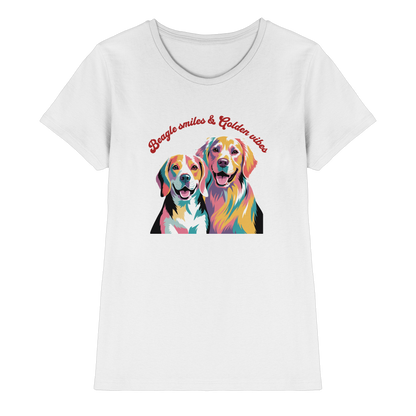 Beagle Smiles & Golden Vibes Premium Damen Shirt