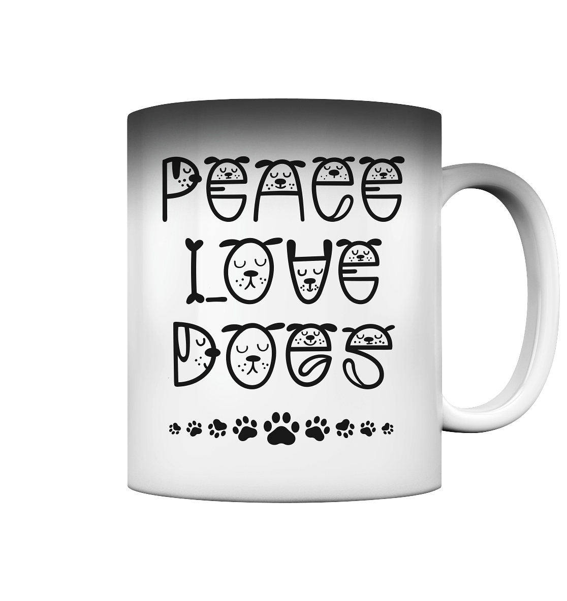 Premium Pfotenpoesie Magic Tasse Peace Love Dogs
