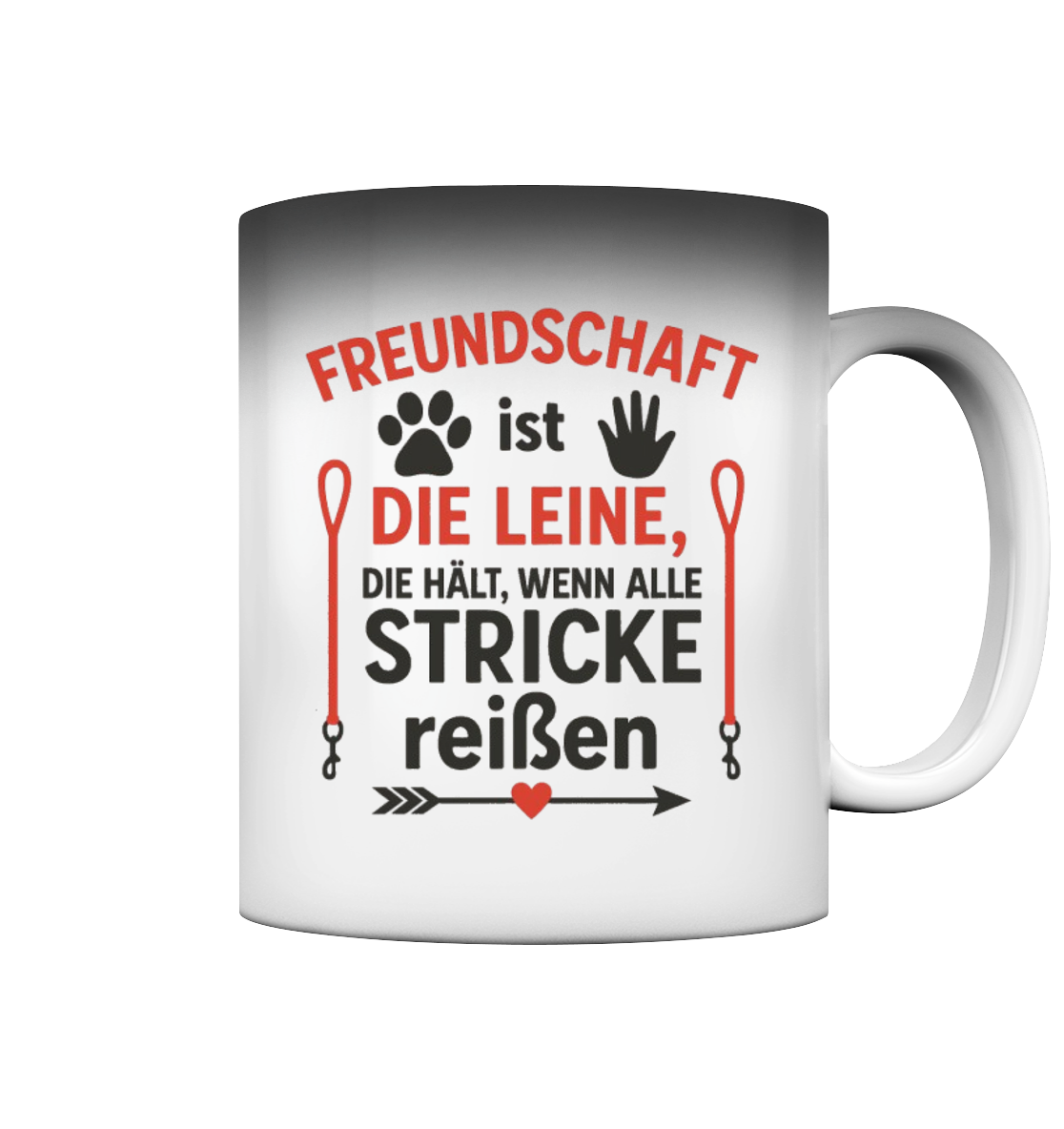 Premium Pfotenpoesie Tasse Freundschaft ist die Leine, die hält, wenn alle Stricke reißen