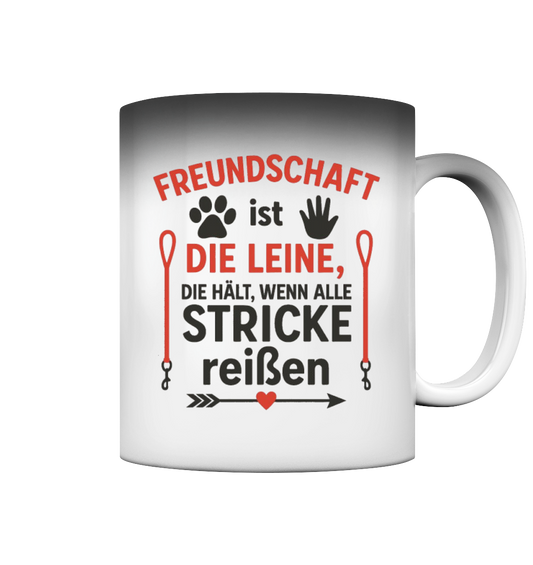 Premium Pfotenpoesie Tasse Freundschaft ist die Leine, die hält, wenn alle Stricke reißen