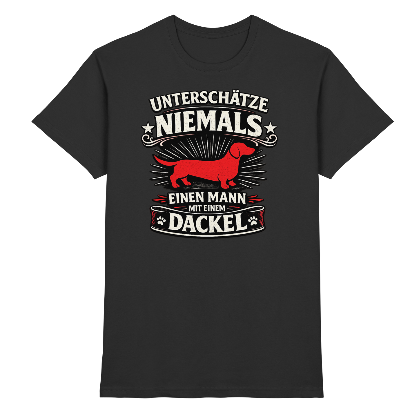 Unterschätze niemals einen Mann mit einem Dackel Premium Herren Shirt