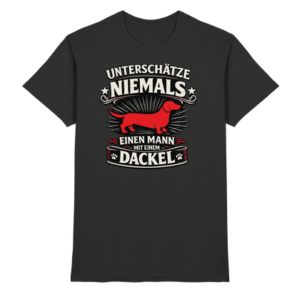 Unterschätze niemals einen Mann mit einem Dackel Premium Herren Shirt