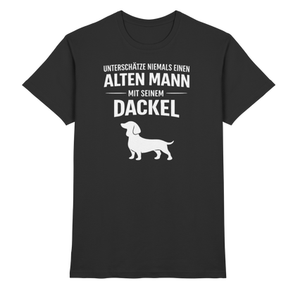 Unterschätze niemals einen Alten Mann mit seinem Dackel Premium Herren Shirt