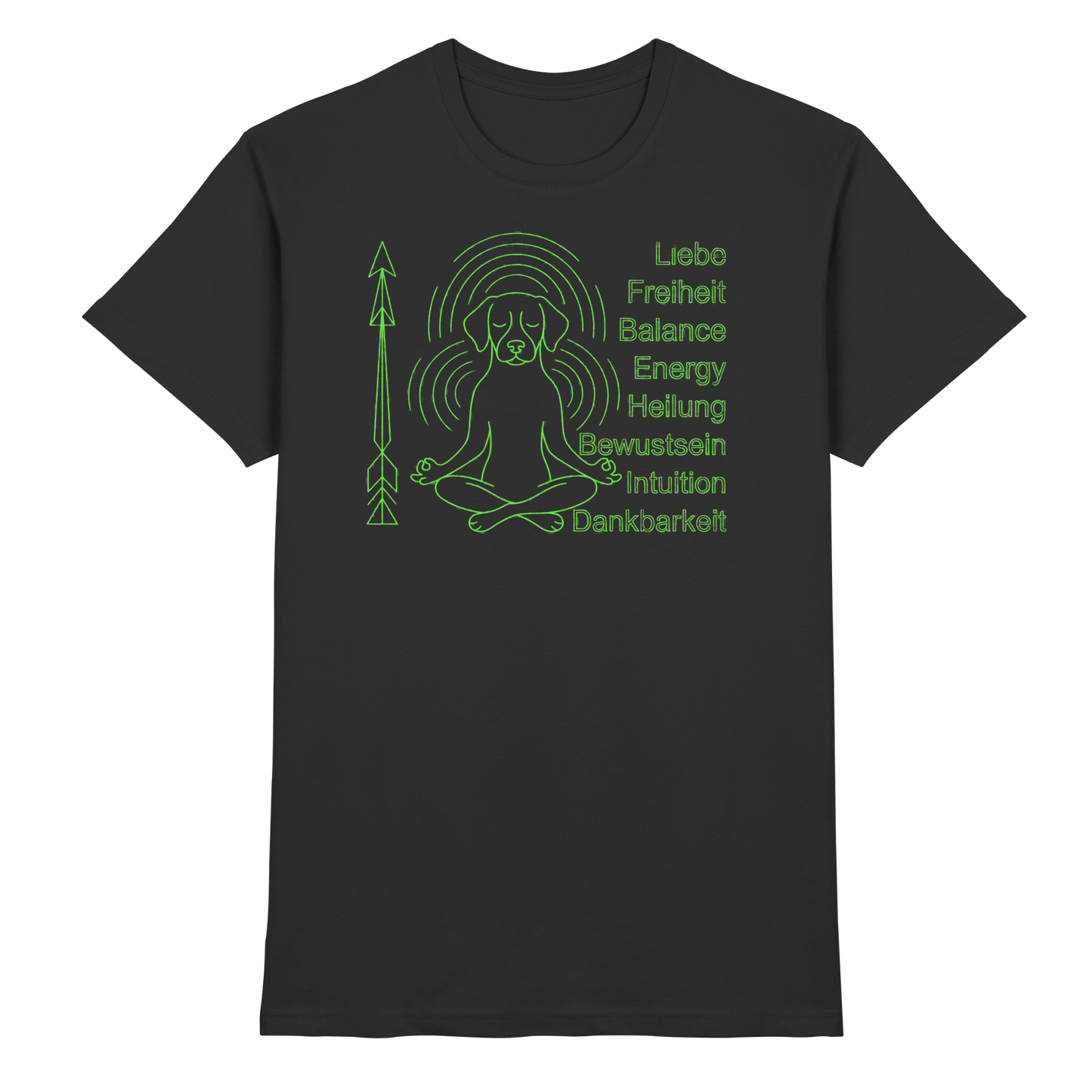 Premium Pfotenpoesie Unisex Shirt meditierender Hund