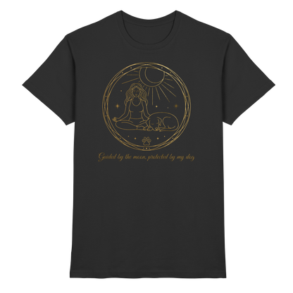 Guided by the Moon, Protected by My Dog Premium Unisex Shirt Pfotenpoesie