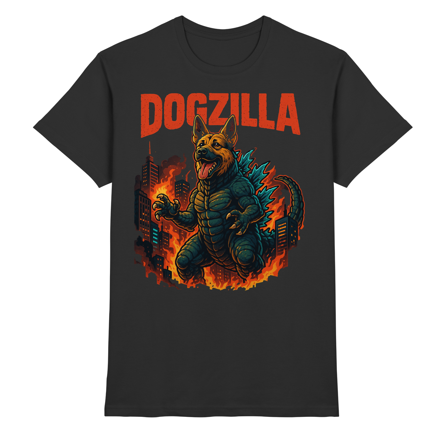 Premium Pfotenpoesie T-Shirt Dogzilla