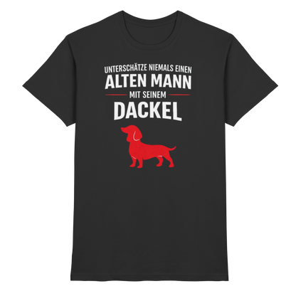 Unterschätze niemals einen Alten Mann mit seinem Dackel Premium Herren Shirt