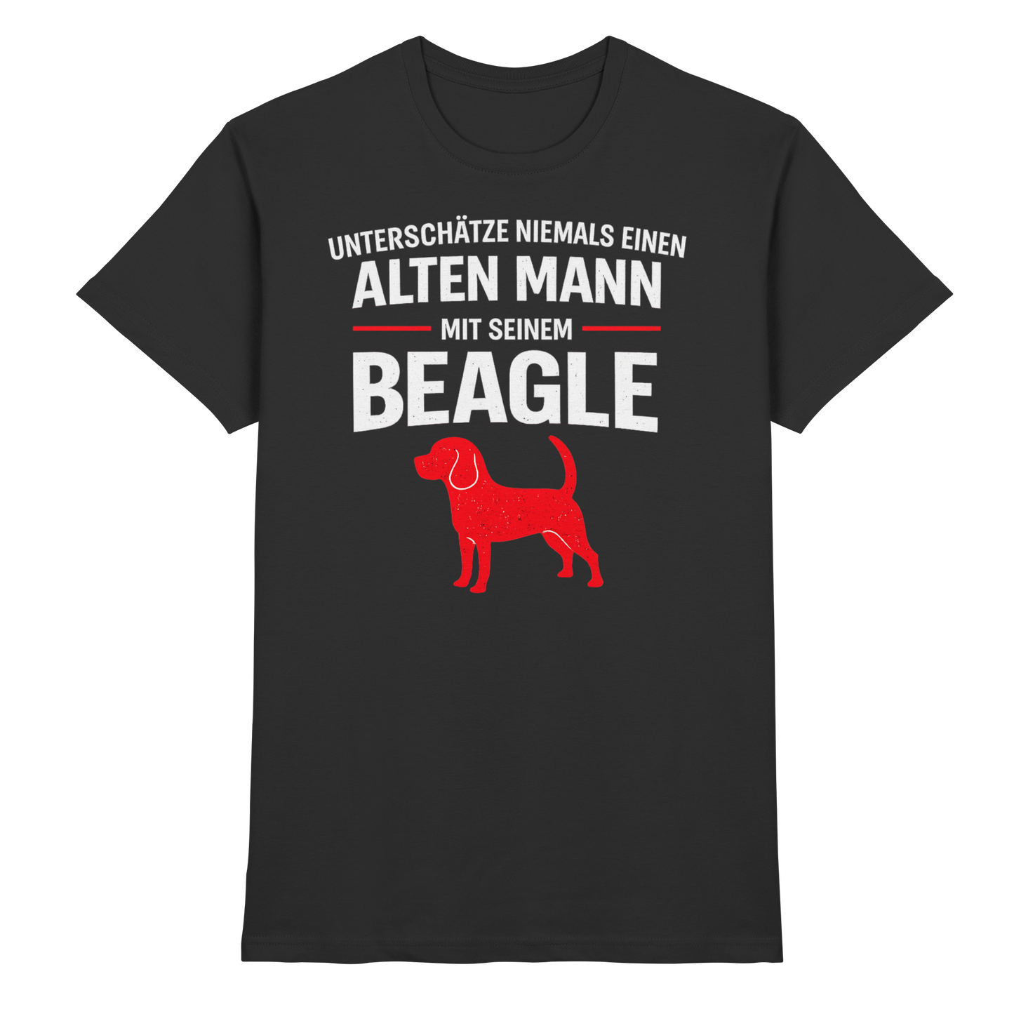 Unterschätze Niemals Einen Alten Mann Mit Seinem BEAGLE - Premium Shirt