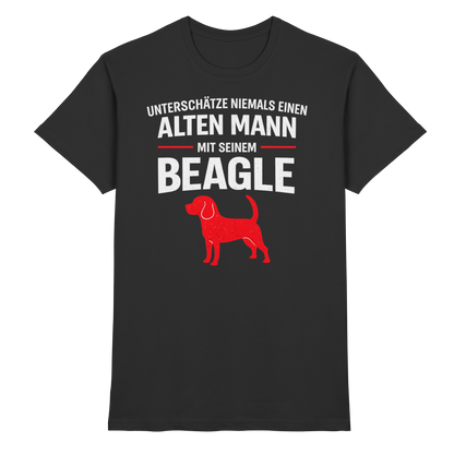 Unterschätze Niemals Einen Alten Mann Mit Seinem BEAGLE - Premium Shirt
