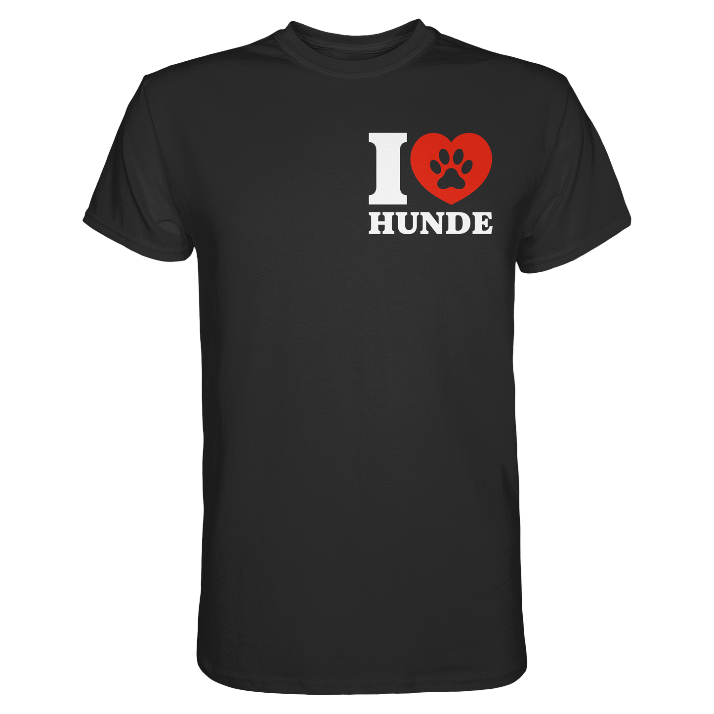 Premium Pfotenpoesie T-Shirt Ich Liebe Hunde