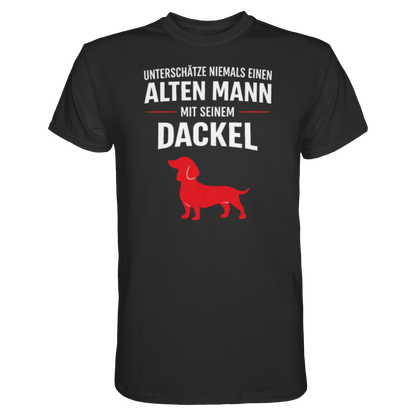 Unterschätze niemals einen Alten Mann mit seinem Dackel Premium Herren Shirt