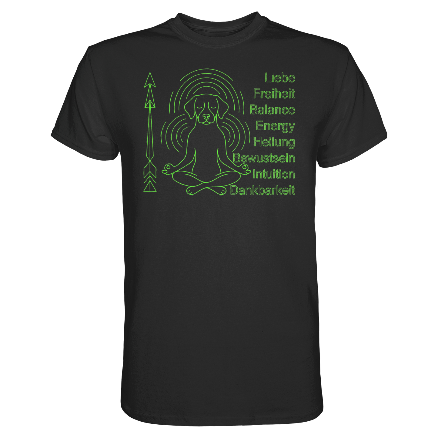 Premium Pfotenpoesie Unisex Shirt meditierender Hund