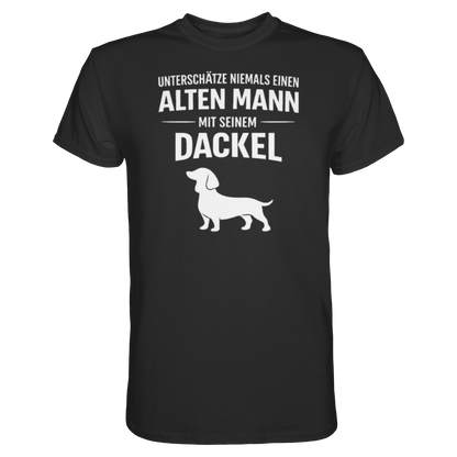 Unterschätze niemals einen Alten Mann mit seinem Dackel Premium Herren Shirt