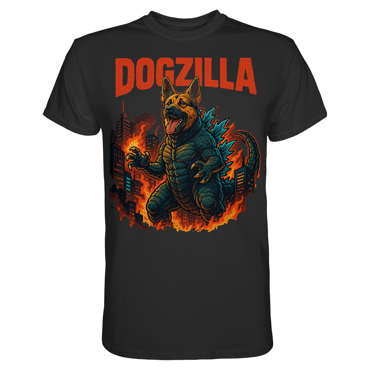 Premium Pfotenpoesie T-Shirt Dogzilla