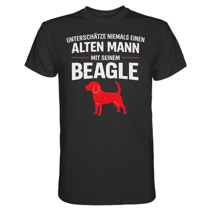 Unterschätze Niemals Einen Alten Mann Mit Seinem BEAGLE - Premium Shirt