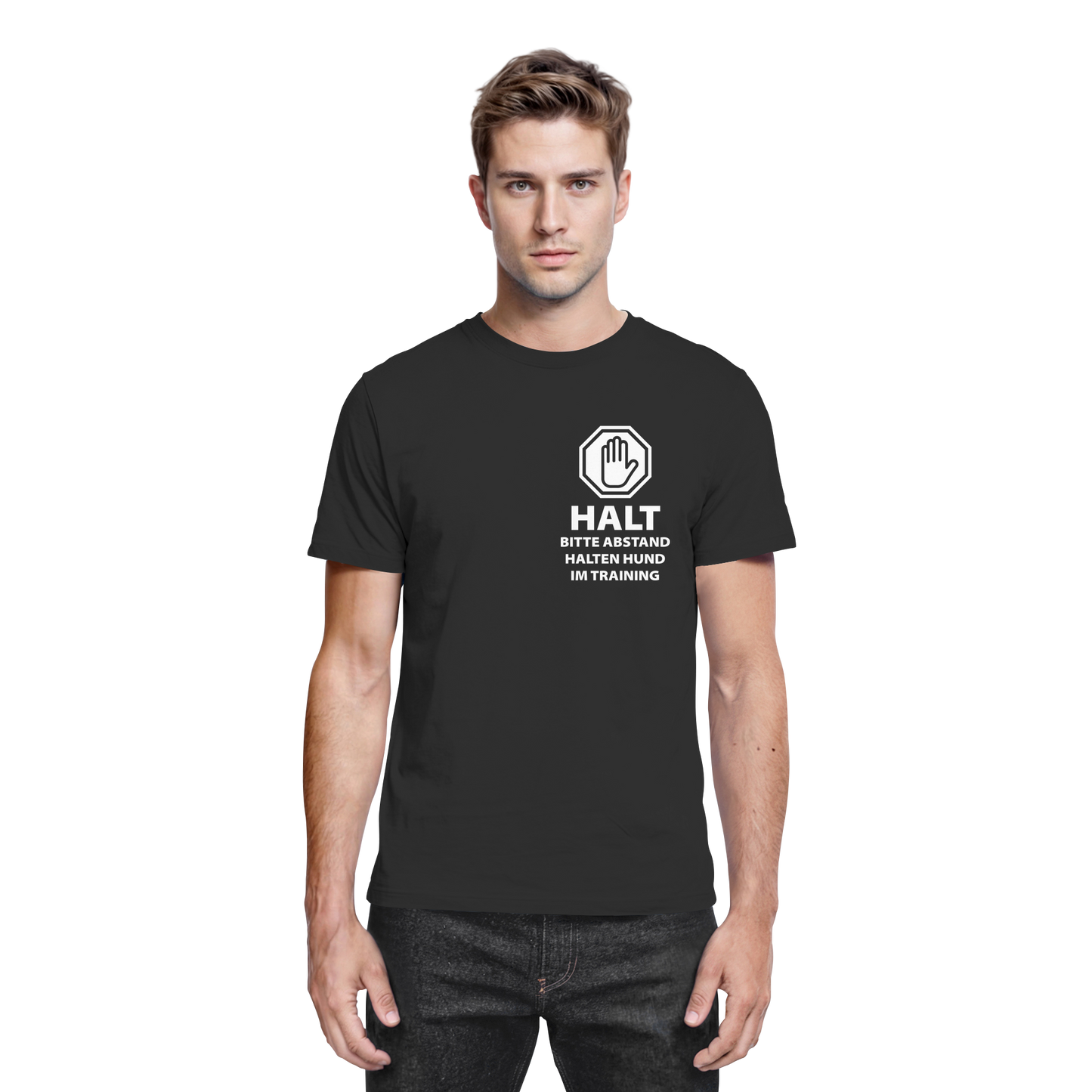 Premium Pfotenpoesie T-Shirt Halt