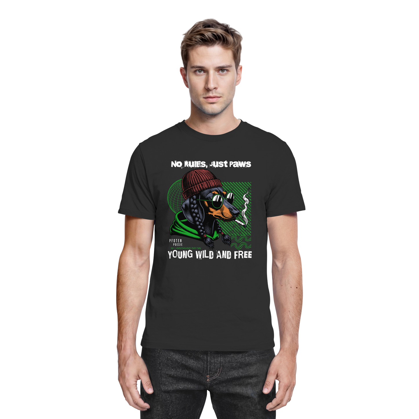 Premium Pfotenpoesie T-Shirt Dachshund