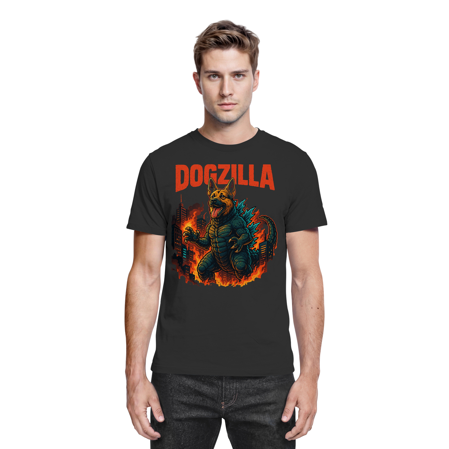 Premium Pfotenpoesie T-Shirt Dogzilla